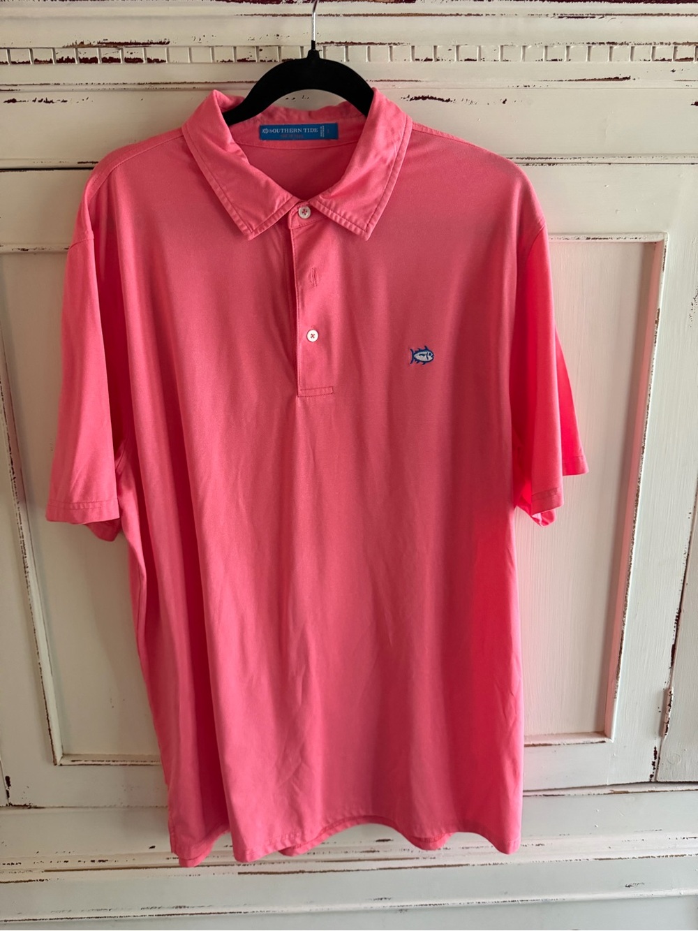 Southern Tide (large) Men’s Pink/Coral Polo Shirt EUC